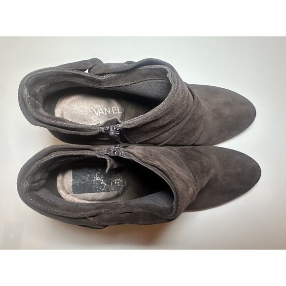 VANELi Brown Suede Chunky Heel Ankle Booties Women's SIZE 9.5 - Picture 5 of 8
